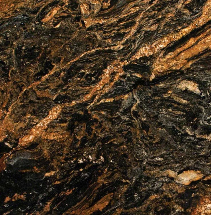 Granite with warm copper and gold veining