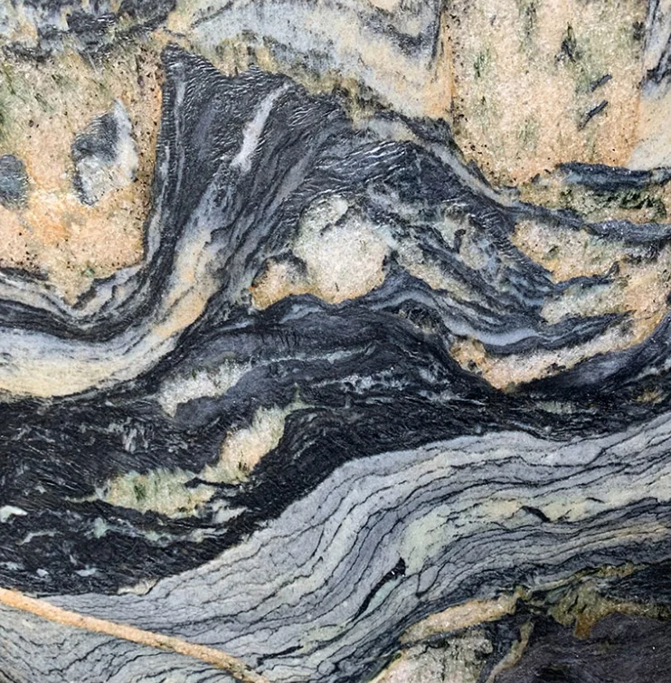 Light stone with sweeping dark gray veining